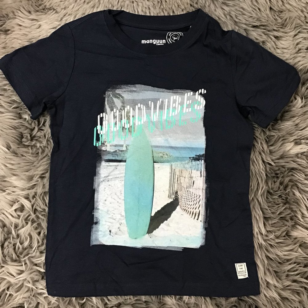 Manguun | Boy's" Good Vibes"  T-shirt | Navy | Small